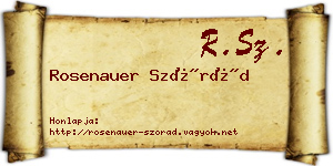 Rosenauer Szórád névjegykártya